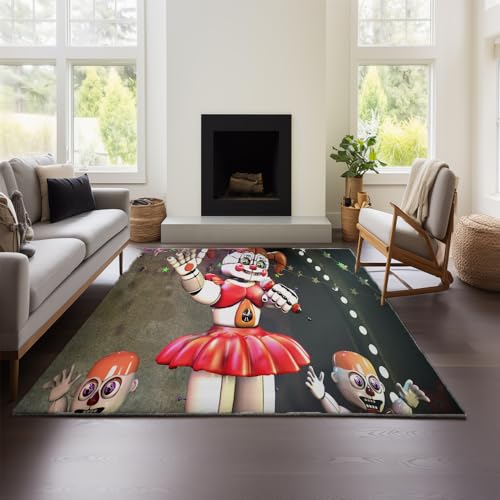 Moderner Kurzflor-Wohnzimmerteppich Mit Geometrischem 3D-Effekt Aus „Five Nights at Freddy's Sister“ (Nights 01,120x160cm) von MeeTe