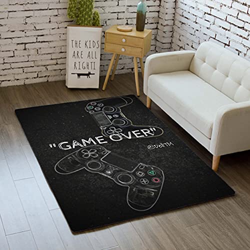 Teppich Schlafzimmer Modern Gamer 3D Controller Teppich rutschfeste Graffiti Spielkonsole Dekoration Teppich Blau Schwarz Lila Rosa Flanell Weiche Matten Für Teen von MeeTe