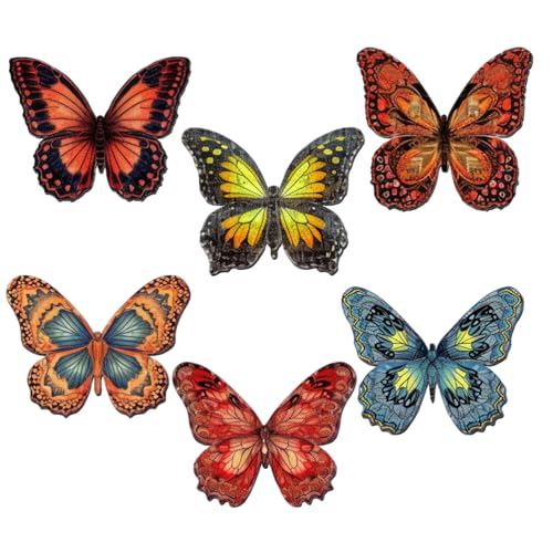 Meecaa 6 Stück Schmetterling Tier Kühlschrank Diamant Kunst Magnete Diamant Kunst Kit Diamant Malerei Aufkleber für Erwachsene DIY Home Decor (Schmetterling) von Meecaa