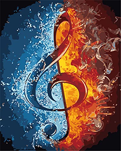 Meecaa Malen nach Zahlen, Musiknoten, Musik-Set für Erwachsene, Anfänger, DIY-Ölgemälde, 40,6 x 50,8 cm (Note, ohne Rahmen) von Meecaa