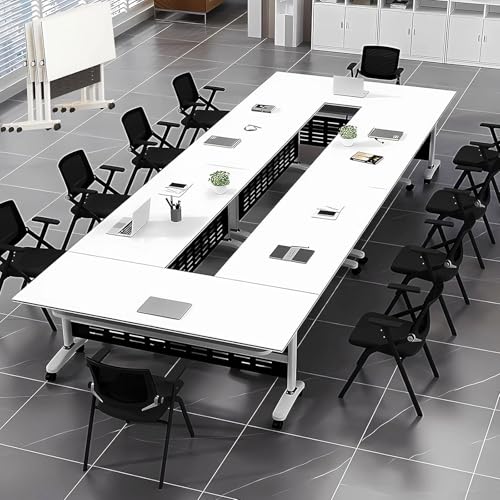 Konferenzraumtisch, mobiler, zusammenklappbarer Konferenztisch mit Rädern, rollbarer Seminar- und Besprechungstisch mit Klappplatte, platzsparendes Design für Büro/Besprechungsraum/Klassenzi Konferenzraumtisch, mobiler, zusammenklappbarer Konferenztisch mit Rädern, rollbarer Seminar- und Besprechungstisch mit Klappplatte, platzsparendes Design für Büro/Besprechungsraum/Klassenzi von Meedlopia