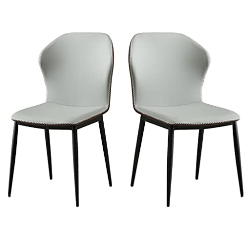 Küchen-Esszimmerstühle, 2er-Set, Kunstleder, stabile Metallbeine, für Zimmer, Hotel, Theke, Lounge (grau) von Meedlopia