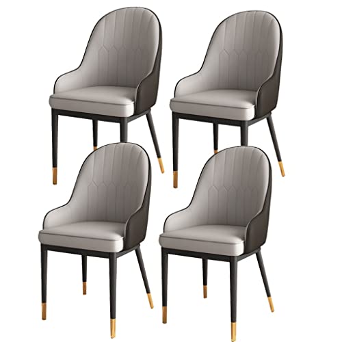 Küchen-Esszimmerstühle, 4er-Set, modernes Wohnzimmer mit hoher Rückenlehne, weicher Sitzfläche, PU-Leder, Metallbeinen, Loungesessel (E) von Meedlopia