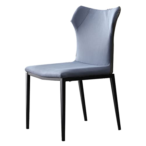 Küchentechnik Stoffleder Esszimmerstühle, Schlafzimmer Ehezimmer Balkon Sofa Stuhl Kohlenstoffstahl Metallbeine Wohnseite (Farbe : Blau) von Meedlopia