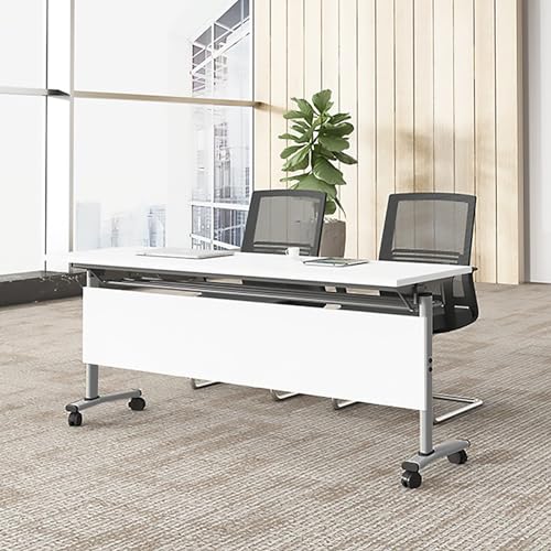 Meedlopia 4er-Pack moderner Konferenztisch fürs Büro, zusammenklappbarer mobiler Schulungs- und Besprechungstisch mit Klappplatte und Lenkrollen (C, 55,1 x 23,6 x 29,5 Zoll) von Meedlopia