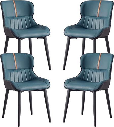 Meedlopia 4er-Set Esszimmerstühle für die Küche, mit Beinen aus Karbonstahl, Moderne, wasserdichte Thekenstühle PU-Leder das Wohnzimmer (Marineblau) von Meedlopia