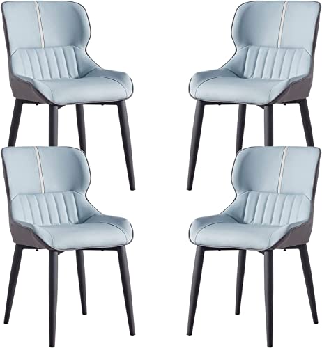 Meedlopia 4er-Set Esszimmerstühle für die Küche, mit Beinen aus Karbonstahl, Moderne, wasserdichte Thekenstühle PU-Leder das Wohnzimmer (blau) von Meedlopia
