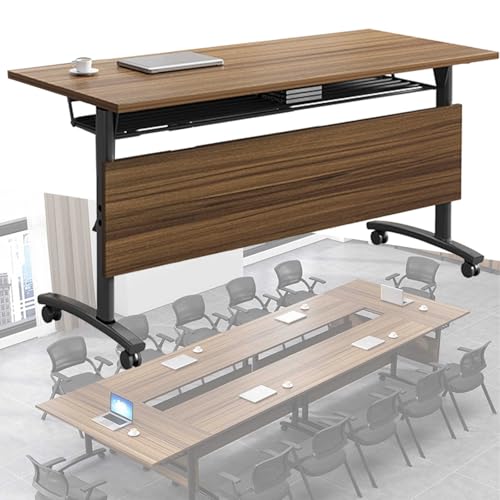Meedlopia 70-Zoll-Klappkonferenztisch mit leisen Feststellrädern, moderner tragbarer Business-Seminar-Besprechungstisch von Meedlopia