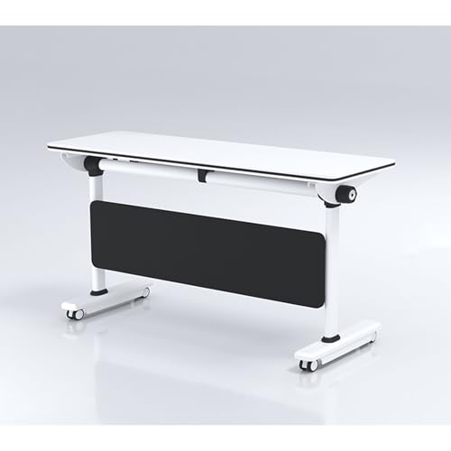 Meedlopia Klappbarer Konferenztisch, moderner Büro-Meeting-Tisch, mobiles Training mit Lenkrollen, rollender Flip-Top-Seminartisch von Meedlopia