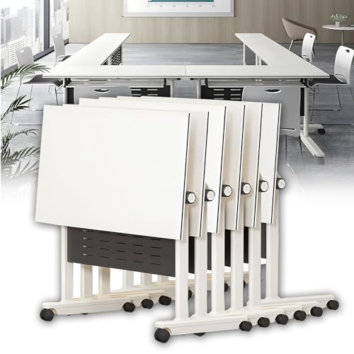 Meedlopia Konferenzraumtisch, Klappbarer Flip-Top-Büro-Schulungsraumtisch mit Rädern, für Home-Office-Klassenzimmer-Seminar-Sitzungssaal Meedlopia Konferenzraumtisch, Klappbarer Flip-Top-Büro-Schulungsraumtisch mit Rädern, für Home-Office-Klassenzimmer-Seminar-Sitzungssaal von Meedlopia
