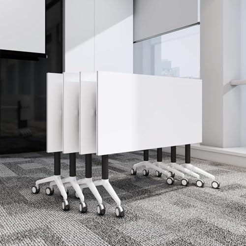 Meedlopia Konferenztisch, Faltbare Besprechungstische, Faltbarer Zimmertisch, mobiles Training mit Rädern, mobiler Schreibtisch, faltbar im Freien für Zimmer, Büro, Klassenzimmer von Meedlopia