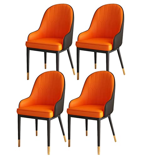 Meedlopia Küchenstuhl, Esszimmerstuhl, 4er-Set, modern, hohe Rückenlehne, weicher Sitz, PU-Leder, Wohnzimmer mit Metallbeinen, Loungesessel (G) von Meedlopia