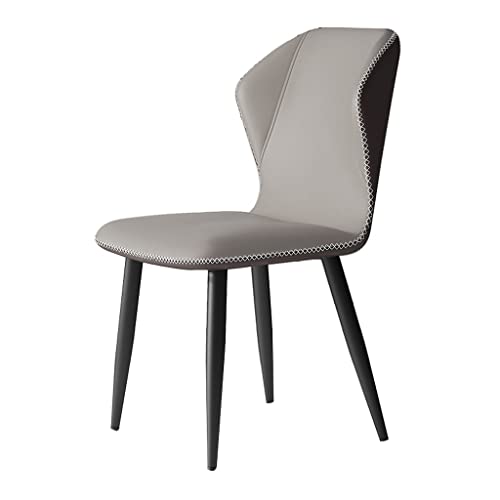 Meedlopia Küchenstuhl, Esszimmerstuhl aus PU-Leder, gepolsterter, weicher Sitz, Lounge-Sitz für Büro und Schlafzimmer (Hellgrau, B) von Meedlopia