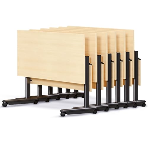 Meedlopia Mobiler, klappbarer Konferenztisch mit Klappplatte, stapelbarer Schulungstisch auf Rädern und Schallwand für einfache Montage, 6 Stück, 169,9 x 50,4 x 74,9 cm Meedlopia Mobiler, klappbarer Konferenztisch mit Klappplatte, stapelbarer Schulungstisch auf Rädern und Schallwand für einfache Montage, 6 Stück, 169,9 x 50,4 x 74,9 cm von Meedlopia