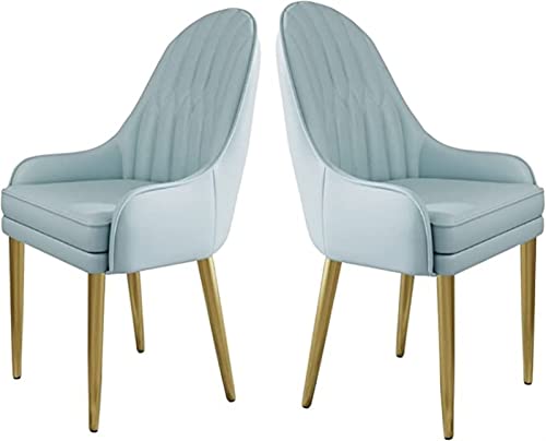 Meedlopia Moderne Esszimmerstühle aus Kunstleder, 2er-Set, für Küchentheke und Wohnzimmer, mit dickem Kissen goldfarbener Metallbasis (F) von Meedlopia
