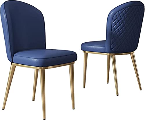 Meedlopia Moderne Esszimmerstühle für Zuhause, 2er-Set, Wohnzimmer, Ecke, Küchentheke, mit goldenen Metallbeinen (blau) von Meedlopia