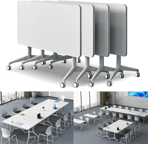 Meedlopia Rechteckiger Konferenzraumtisch mit klappbarer Metallrahmenplatte. Quadratischer, tragbarer Computertisch für Besprechungen im Homeoffice. Meedlopia Rechteckiger Konferenzraumtisch mit klappbarer Metallrahmenplatte. Quadratischer, tragbarer Computertisch für Besprechungen im Homeoffice. von Meedlopia
