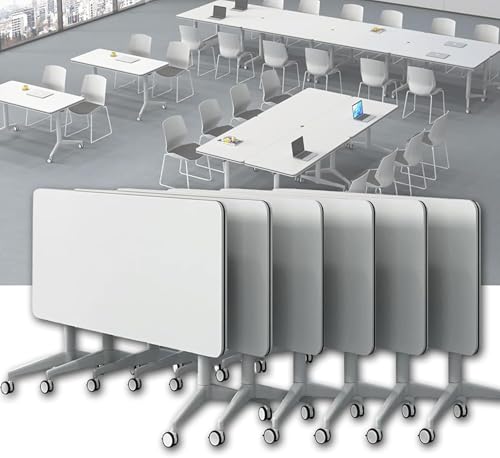 Meedlopia Rechteckiger Konferenzraumtisch mit klappbarer Metallrahmenplatte. Quadratischer, tragbarer Computertisch für Besprechungen im Homeoffice. Meedlopia Rechteckiger Konferenzraumtisch mit klappbarer Metallrahmenplatte. Quadratischer, tragbarer Computertisch für Besprechungen im Homeoffice. von Meedlopia