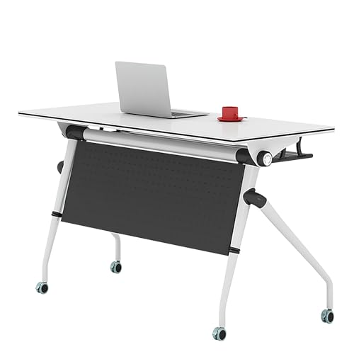 Meedlopia Tragbarer, zusammenklappbarer Konferenztisch mit Rollen für Büro und Klassenzimmer, einfache Montage, modernes Design, 1 Packung Meedlopia Tragbarer, zusammenklappbarer Konferenztisch mit Rollen für Büro und Klassenzimmer, einfache Montage, modernes Design, 1 Packung von Meedlopia
