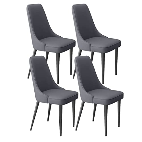 Moderne Esszimmerstühle mit Latexpolster für die Küche, 4er-Set, Wohnzimmerseite weichem Mikrofaserleder und Metallbeinen, Küchenstühle (Dunkelgrau) von Meedlopia