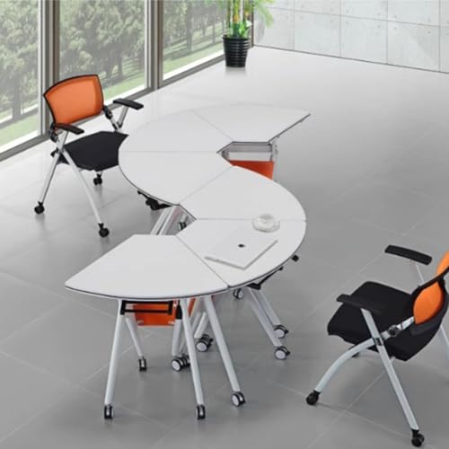 Moderner, klappbarer Konferenztisch, 180 cm, Holz, Büro-Computertisch, Orange, Seminar, platzsparend, modularer Sitzungssaal für frei kombinierbare Meetings Moderner, klappbarer Konferenztisch, 180 cm, Holz, Büro-Computertisch, Orange, Seminar, platzsparend, modularer Sitzungssaal für frei kombinierbare Meetings von Meedlopia