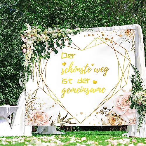 Hochzeitsherz zum Ausschneiden, Meejoy Herz zum Ausschneiden Hochzeit inkl.2 Scheren, Perfekt geeignet als Hochzeitsdekoration, Standesamt Überraschung und Hochzeitsspiel, 200x180cm von Meejoy