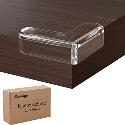 Meekye 20 Stück Kantenschutz Eckenschutz Baby Soft, Tischkantenschutz Selbstklebend Transparent, Kinder Eckenschutz Kantenschutz um Baby vor Verletzungen zu Schützen von Meekye
