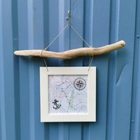 Treibholz Bilderrahmen Mit Seekarten Von Der Insel Rügen von Meergeschenke