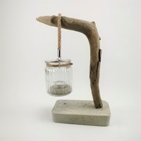 Windlicht Aus Glas Und Treibholz Von Der Insel Rügen von Meergeschenke
