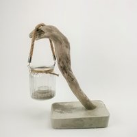 Windlicht Aus Glas Und Treibholz Von Der Insel Rügen von Meergeschenke