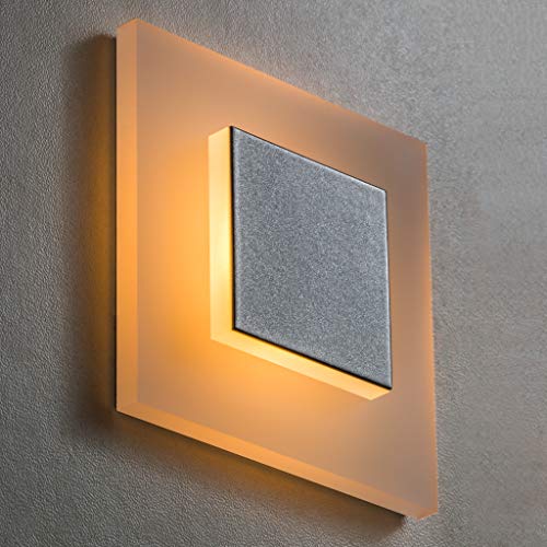 meerkatsysteme LED Treppenbeleuchtung Premium SunLED Pyramid Small 230V 1W Echtes Plexi-Glas Treppenlicht mit Unterputzdose Beleuchtung Wandeinbauleuchte (ALU: Silbergrau; LICHT: Warmweiß, 1 Stück) von meerkatsysteme