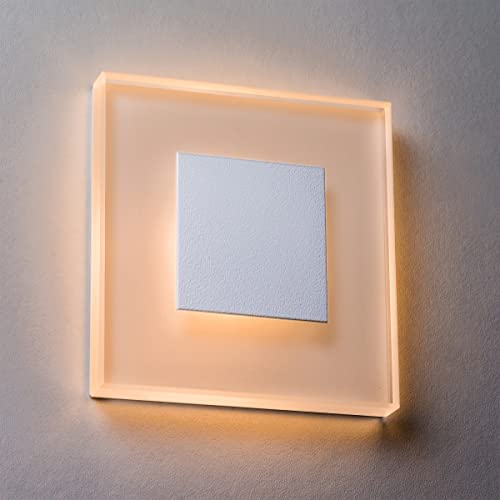 meerkatsysteme 10er SET LED Treppenbeleuchtung Premium SunLED Large 230V 1W Echtes Glas Wandleuchten Treppenlicht mit Unterputzdose Treppen-Stufen-Beleuchtung Wandeinbauleuchte (Warmweiß, Alu: Weiß) meerkatsysteme 10er SET LED Treppenbeleuchtung Premium SunLED Large 230V 1W Echtes Glas Wandleuchten Treppenlicht mit Unterputzdose Treppen-Stufen-Beleuchtung Wandeinbauleuchte (Warmweiß, Alu: Weiß) von meerkatsysteme
