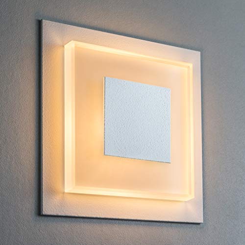 meerkatsysteme LED Treppenbeleuchtung Premium SunLED Duo 230V 1W Echtes Glas Treppenlicht mit Unterputzdose Treppen-Stufen-Beleuchtung Wandeinbauleuchte (ALU: Weiß; LICHT: Warmweiß, 1 Stück) von meerkatsysteme