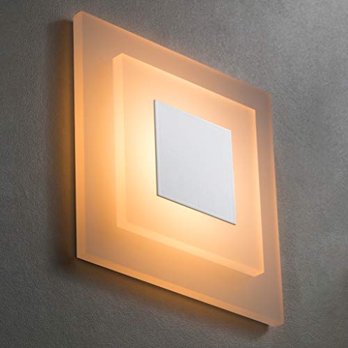 LED Treppenbeleuchtung SunLED Pyramid Warmweiß 230V 1W PlexiGlas Treppenlicht mit Unterputzdose Treppen-Stufen-Beleuchtung Wandeinbauleuchte (ALU: Weiß; LICHT: Warmweiß, 1 Stück) von meerkatsysteme
