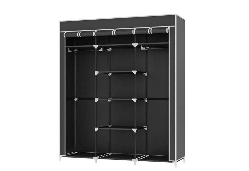 Mondeer Stoffschrank Kleiderschrank Faltschrank Garderobe mit Kleiderstange und 3 Türen von Mondeer
