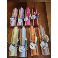 Kerzengeschenk, Stabkerzen, Personalisiert, Individuell, Geschenkset, Mitbringsel, Kleinigkeit von Meerzwirn