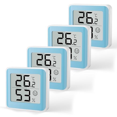 MeesMeek Raumthermometer Innenfeuchtigkeitsmesser Temperaturmonitor Hygrometer Feuchtigkeitssensor mit Komfortanzeige Großes Digitaldisplay von MeesMeek