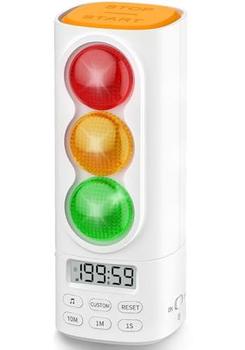 MeesMeek Traffic Light Visual Audio Digital Timer, LCD Display Volume Adjustment, with 4 Ringtones for Kids Classroom Home Kitchen Game Countdown Pause Memory Function Charger Type C Cable Included MeesMeek Traffic Light Visual Audio Digital Timer, LCD Display Volume Adjustment, with 4 Ringtones for Kids Classroom Home Kitchen Game Countdown Pause Memory Function Charger Type C Cable Included von MeesMeek