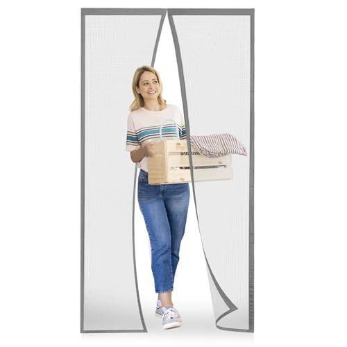 Meet Beauty Magnet Fliegengitter Tür Insektenschutz,Der Magnetvorhang ist Ideal für die Balkontür,Kellertür Und Terrassentür,Kinderleichte Klebemontage Ohne Bohren,Silbergrau, 150 x 210 cm von Meet Beauty