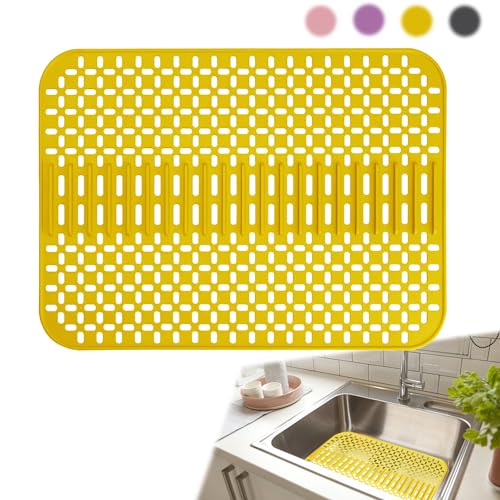 Silikon SpüLbeckeneinlage, Zusammenklappbar rutschfeste SpüLbeckenmatte Silikon 40x27 cm, Silikon Abtropfmatte SpüLe, Spülmatte zum Abstellen und Trocken von Besteck und Umweltfreundlich in Küche von Meet You