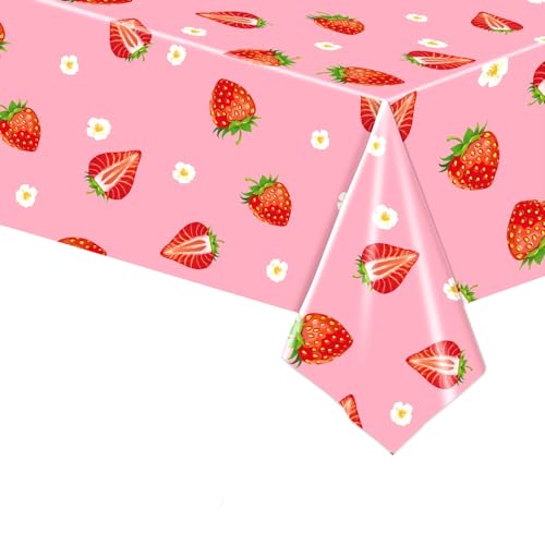 Erdbeere Tischdecken,Erdbeere Party Tablecloth 137 * 274cm Cake Table Decoration Background Disposable Tablecloth für Junge Girls Birthday Party Decoration Accessories Erdbeere Tischdecken,Erdbeere Party Tablecloth 137 * 274cm Cake Table Decoration Background Disposable Tablecloth für Junge Girls Birthday Party Decoration Accessories von Meet-shop