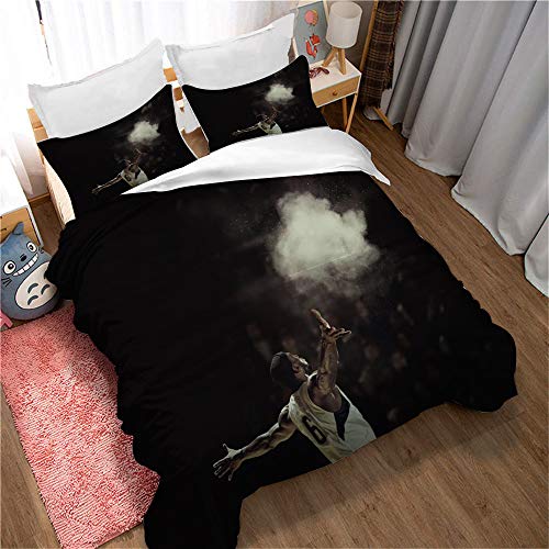 Meet Basketball Lebron James - Set Mit Bettbezug Und 2 Kissenbezügen, Baumwolle, Print (Stil 05,135x200cm+1/75x50cm 1.2M Bed) von Meet