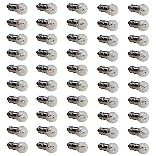 MeetUs 50Pcs E10 DC Warmweiß Mini Glühbirnen 1.5V 0. 3A Physikalische Elektrische Experiment Schraube Basis Glühbirnen (1.5 v) von MeetUs