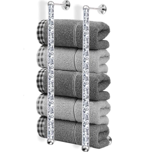 Meetart Crystal Crushed Diamond Handtuchstange für Badezimmer, Set mit 2 Handtuchstangen zur Wandmontage, Handtuchhalter für Badetücher, Handtücher (50,8 cm) von Meetart