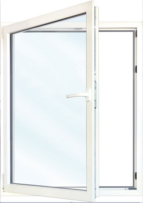 Meeth Fenster 105 x 95 cm DIN links 1 flügelig Dreh-Kipp weiß/golden Oak von MEETH