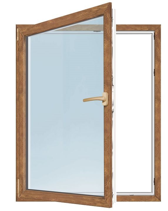 Meeth Fenster 50 x 50 cm DIN links 1 flügelig Dreh-Kipp golden Oak von MEETH