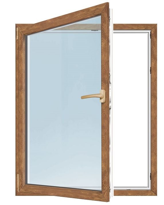 Meeth Fenster 70 x 110 cm DIN links 1 flügelig Dreh-Kipp golden Oak von MEETH