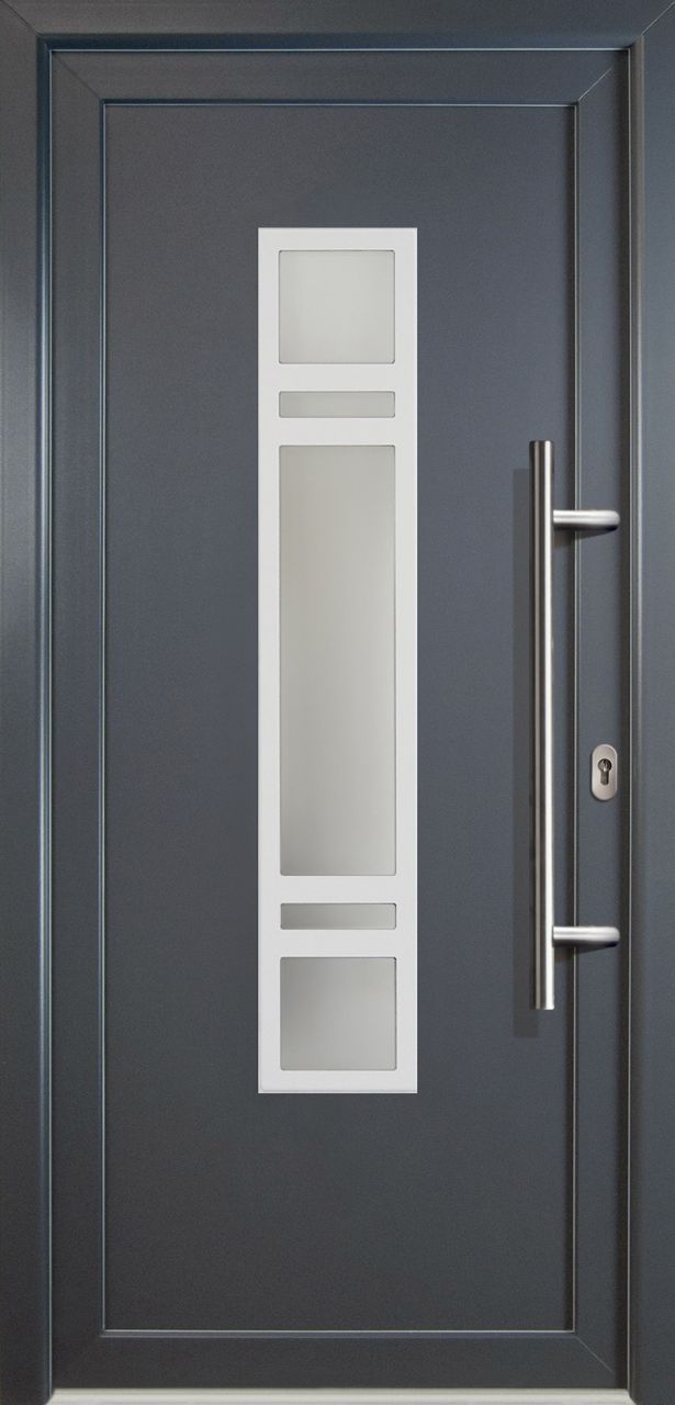 Meeth Haustür Signum Exclusiv PVC Modell 83 88 x 208 cm, DIN rechts, titan von MEETH