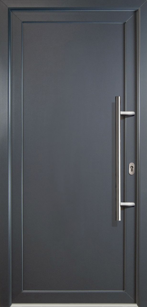 Meeth Haustür Signum PVC Exclusiv PVC Modell 01 88 x 200 cm, DIN rechts, weiß/titan von MEETH