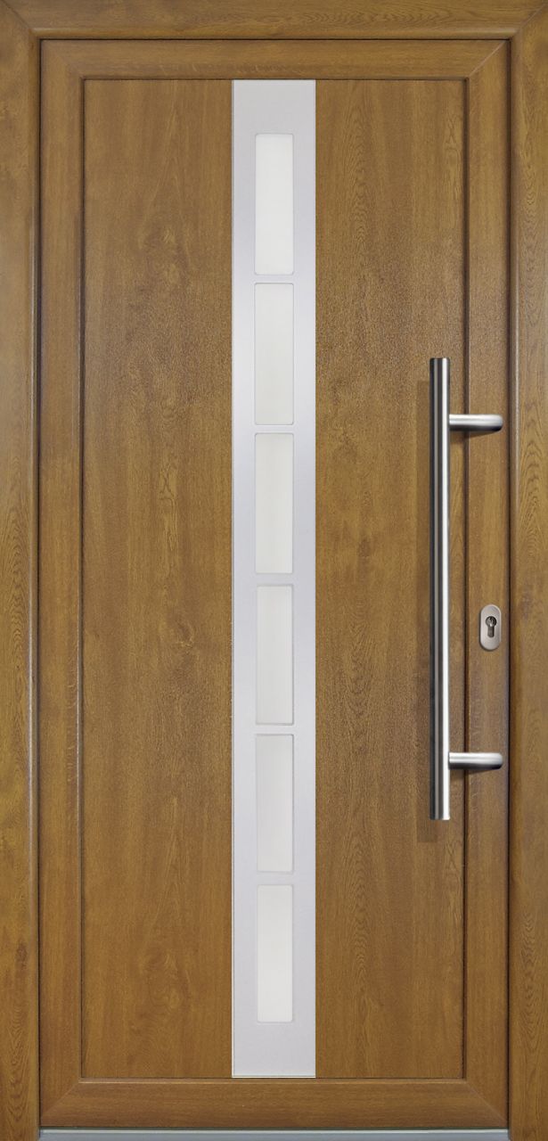 Meeth Haustür Signum PVC Exclusiv PVC Modell 38 108 x 200 cm, DIN rechts, Golden Oak von MEETH